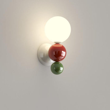 Modern Cream Style Children's Wrought Iron Sphere 1-Light Wall Sconce Lamp