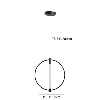 Nordic Modern Ring Wrought Iron Acrylic LED Pendant