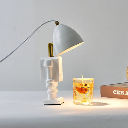 Modern Art Deco Resin Hardware Robot 1-Light Melting Wax Table Lamp For Bedroom