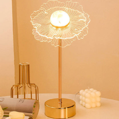 Nordic Light Luxury Acrylic Flower Butterfly Gold LED Table Lamp