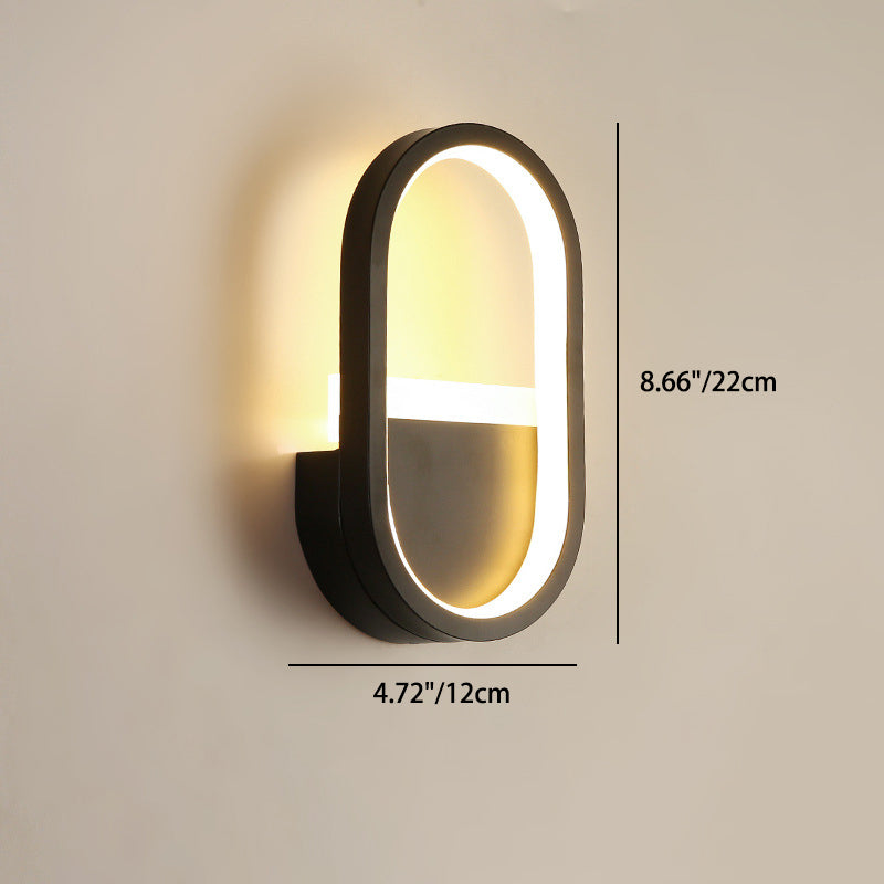 مصباح حائط LED دائري بيضاوي الشكل مصنوع من الحديد والسيليكون بتصميم عصري بسيط لغرفة النوم 