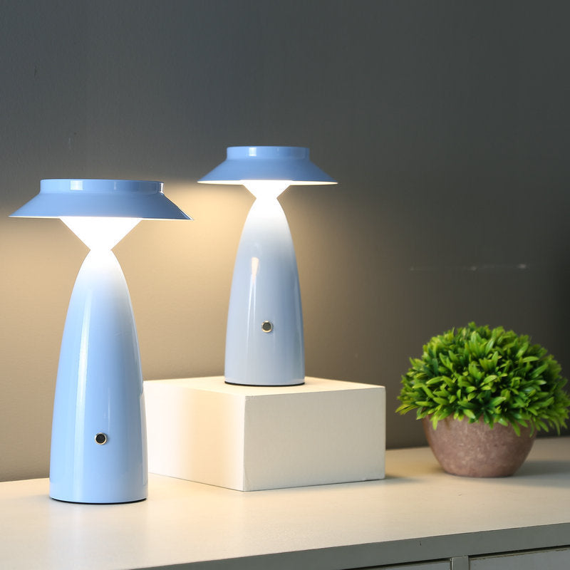 Contemporary Creative Mushroom Iron Acrylic LED Table Lamp For Bedroom