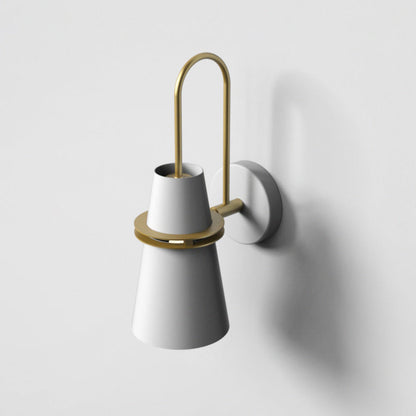 Contemporary Scandinavian Iron Cylinder Horn 1-Light Wall Sconce Lamp For Bedside