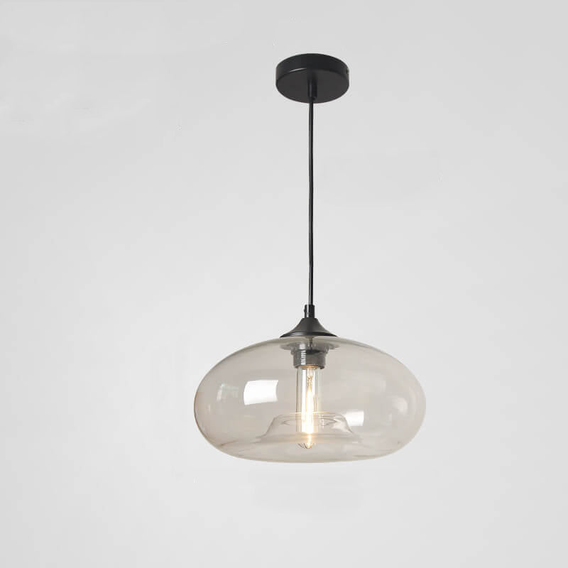Creative Colored Glass Oval 1-Light Pendant Light