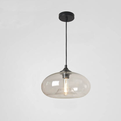 Creative Colored Glass Oval 1-Light Pendant Light