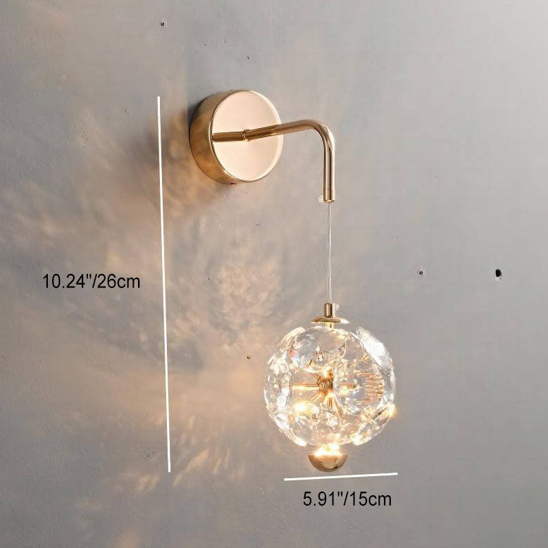 مصباح حائط LED كريستالي فاخر حديث لغرفة النوم 
