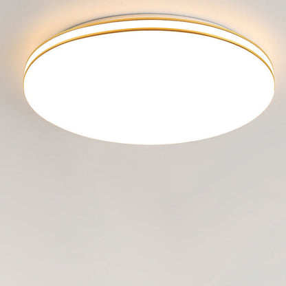 Modern Minimalist Iron Double Wire Edging Acrylic Shade LED Flush Mount Ceiling Light For Living Room