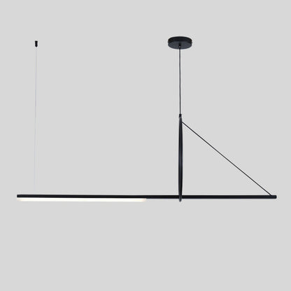 Modern Minimalist Long Strip Aluminum Acrylic LED Island Light Pendant Light For Living Room
