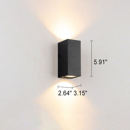 Modern Simple Outdoor Waterproof Aluminum Glass Cylinder 2-Light Wall Sconce Lamp