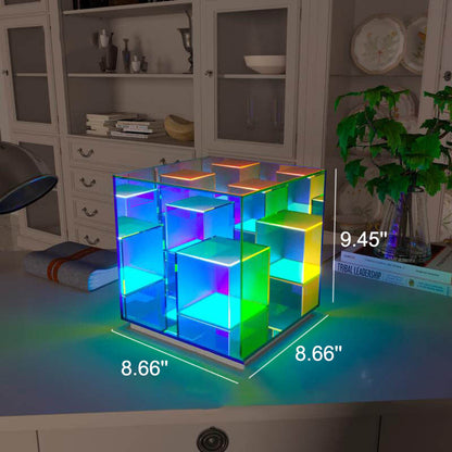 Modern Acrylic RGB Line Rubik's Cube LED Table Lamp