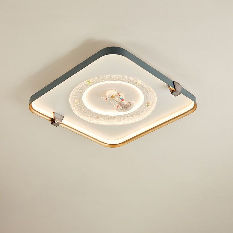 Nordic Minimalist Astronaut Round Square Geometry LED Flush Mount Ceiling Light