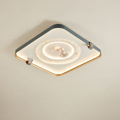 Nordic Minimalist Astronaut Round Square Geometry LED Flush Mount Ceiling Light