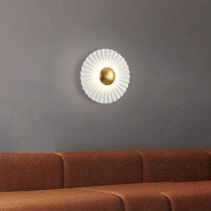 مصباح حائط LED بتصميم صدفي دائري معاصر ومبتكر لغرفة المعيشة 