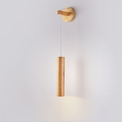 Nordic Modern Minimalist Long Strip Rubber Wood LED Wall Sconce Lamp