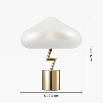 Nordic Modern Mushroom Glass Shade Iron Base 1-Light Table Lamp