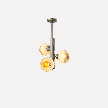 Contemporary Vintage Bud Metal Glass 3/4 Light Chandelier For Living Room