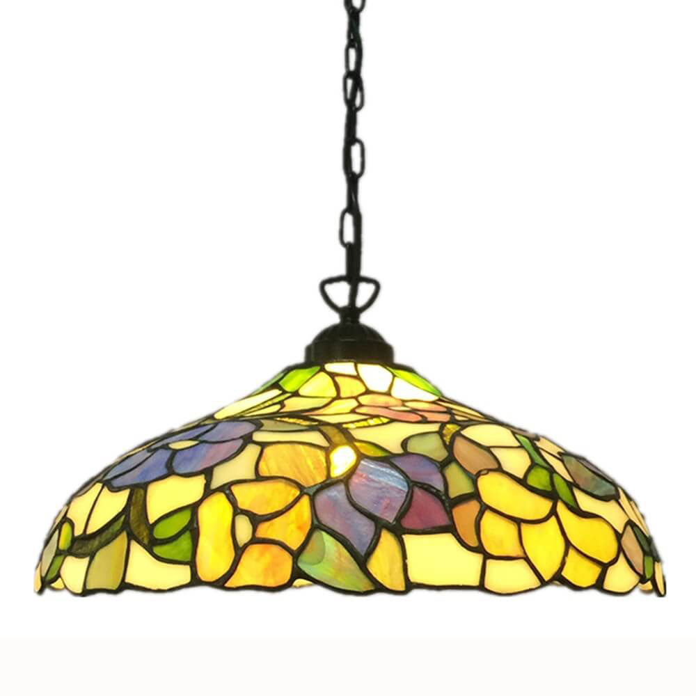 Tiffany Vintage Glass Shade 1-Light Pendant Light