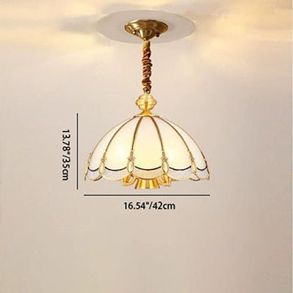 Contemporary Luxury Copper Finish Frame Round Glass 3/5-Light Pendant Light For Dining Room