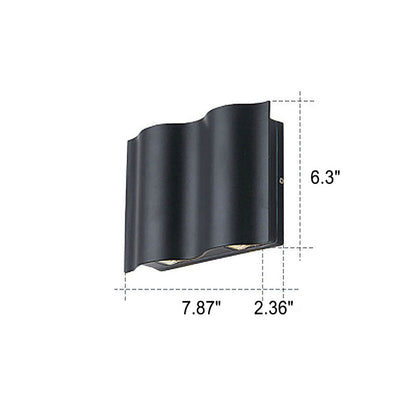 Modern Wave Aluminum Waterproof LED Outdoor Wall Sconce Lamp
