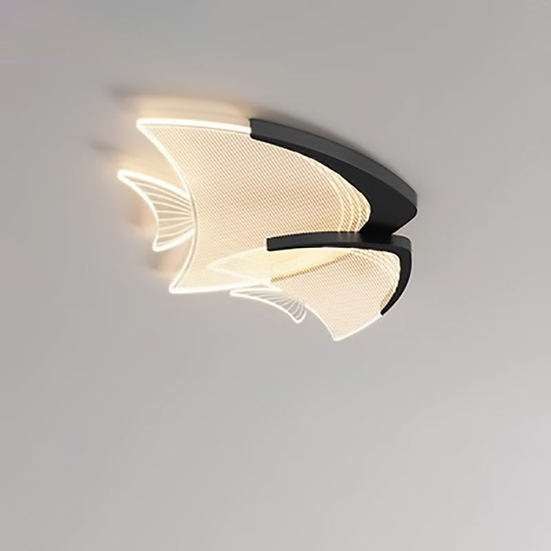 مصباح سقف LED مدمج من الأكريليك والألومنيوم بتصميم فني حديث لغرفة النوم