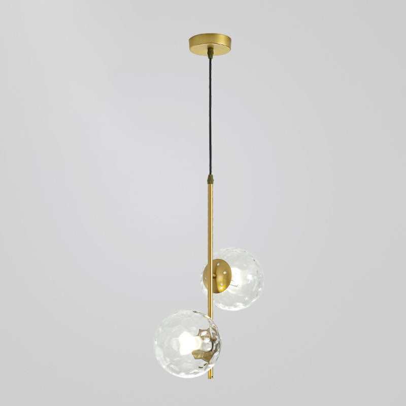 Modern Minimalist Iron Glass 2-Light Chandelier