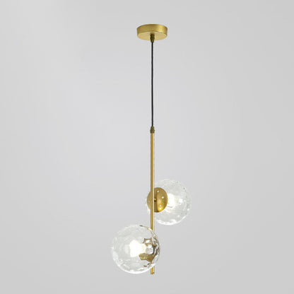 Modern Minimalist Iron Glass 2-Light Chandelier