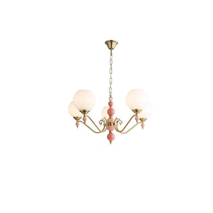 Modern Simple Rustic Iron Glass 3/5-Light Chandelier
