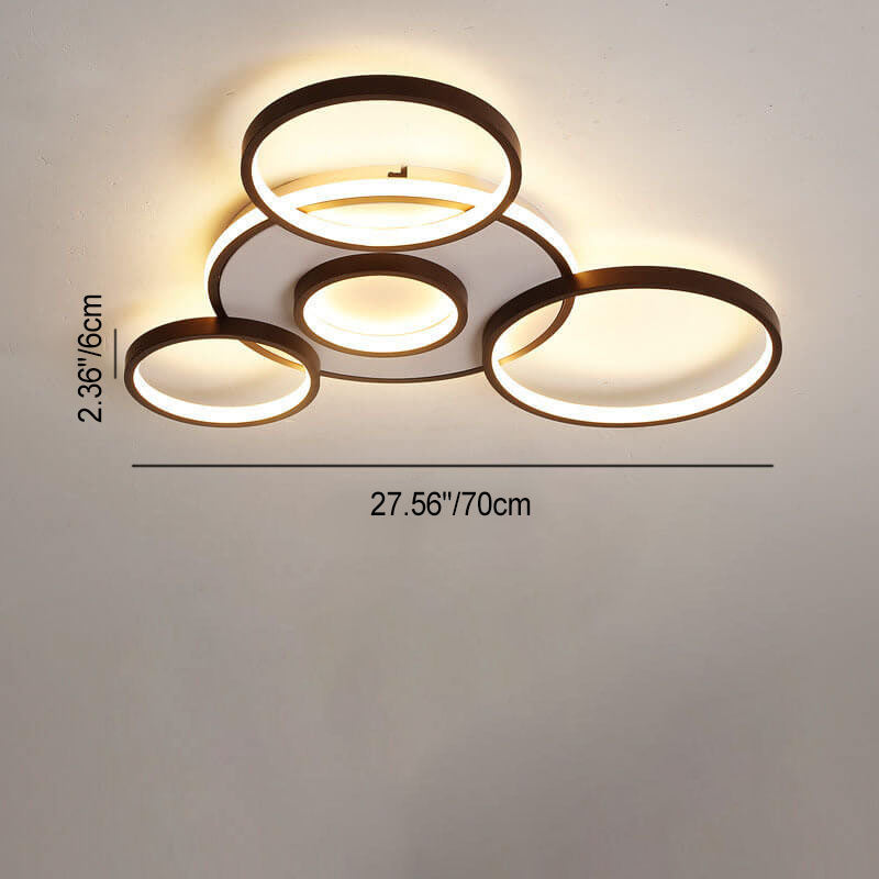 Modern Light Luxury Circular Combination Aluminum LED Flush Mount Ceiling Light