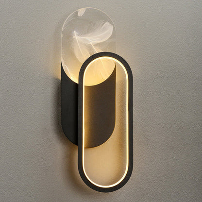 مصباح حائط LED هندسي من الأكريليك بتأثير الريش الفاخر 
