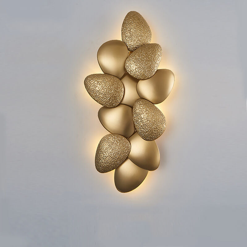 Modern Luxury Gold Stainless Steel Pebble 3/6 Light Wall Sconce Lamp