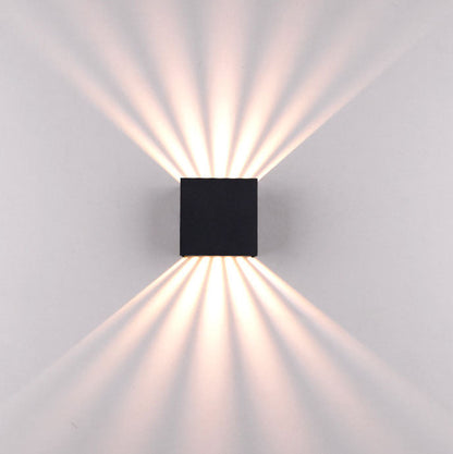 Modern Solid Color Aluminum Square LED Outdoor Waterproof Wall Sconce Lamp