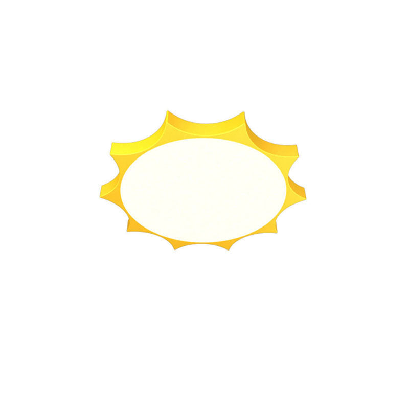 Modern Children's Sun Iron Acrylic Frosted LED Flush Mount Ceiling Light