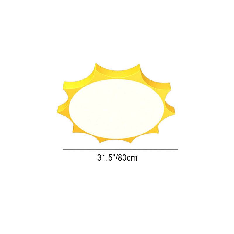 Modern Children's Sun Iron Acrylic Frosted LED Flush Mount Ceiling Light
