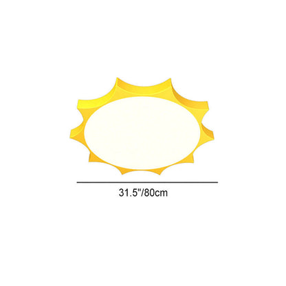Modern Children's Sun Iron Acrylic Frosted LED Flush Mount Ceiling Light