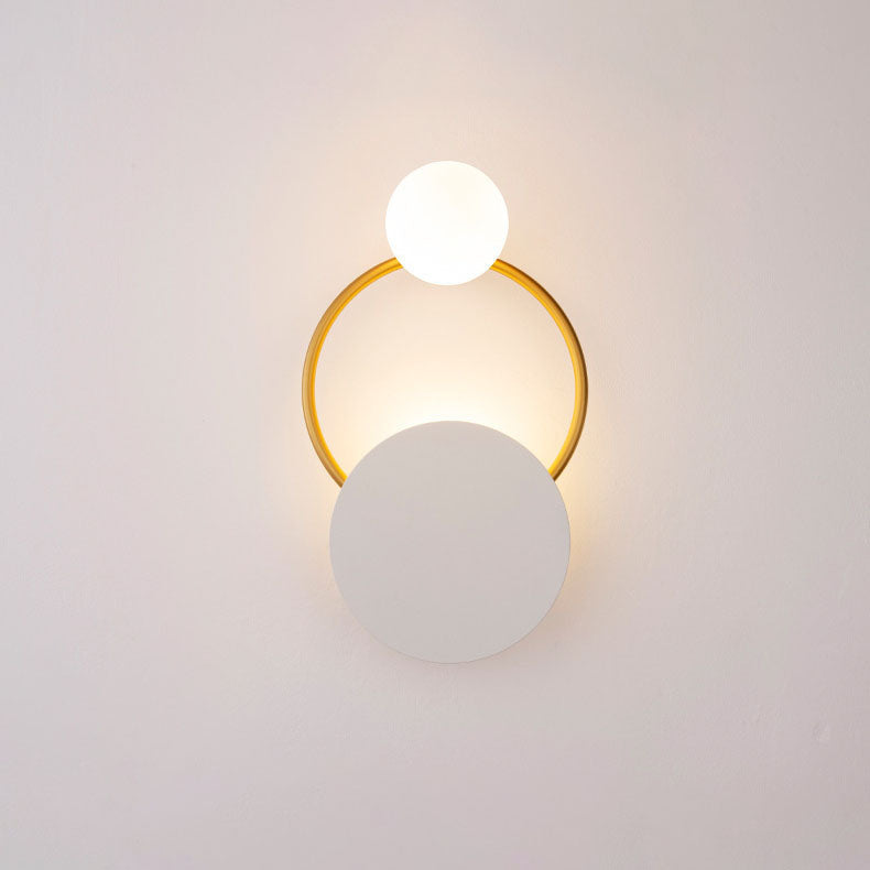 Nordic Light Luxury Round Iron Glass LED Wall Sconce Lamp