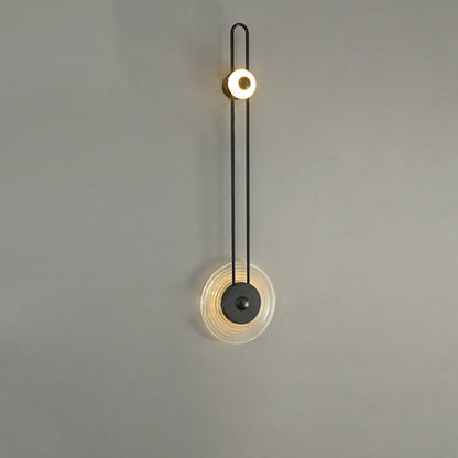Modern Art Deco Water Grain Glass Shade Iron Long Pole LED Wall Sconce Lamp For Living Room