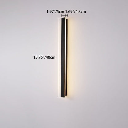 Modern Minimalist Long Rectangular Aluminum Acrylic LED Wall Sconce Lamp For Garden