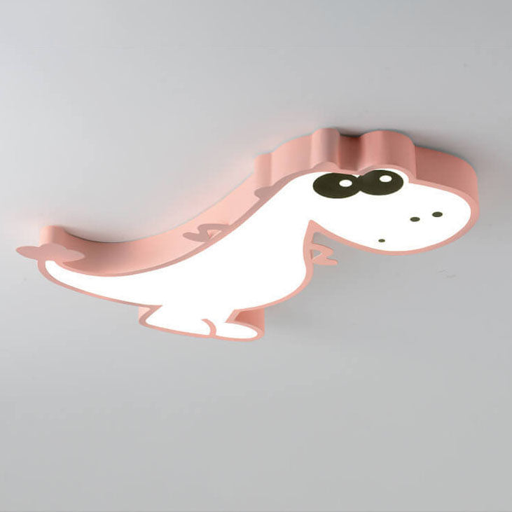 Modern Children's Cartoon Dinosaurs Iron Acrylic LED Flush Mount Ceiling Light