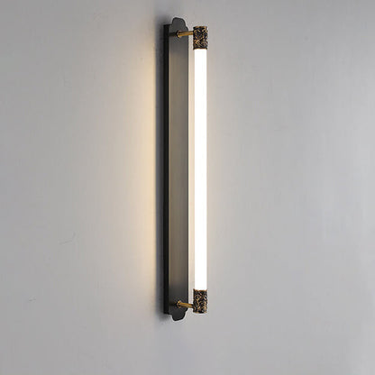 Modern Minimalist All Copper Straight Strip LED Wall Sconce Lamp