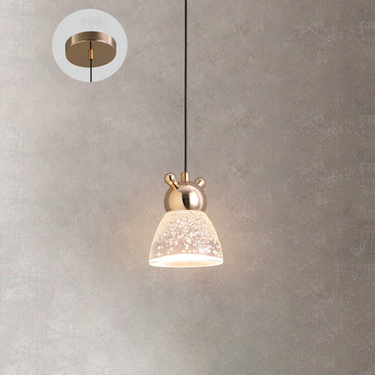 Modern Minimalist Diamond Round Trapezoid Aluminum Crystal LED Pendant Light For Bedroom
