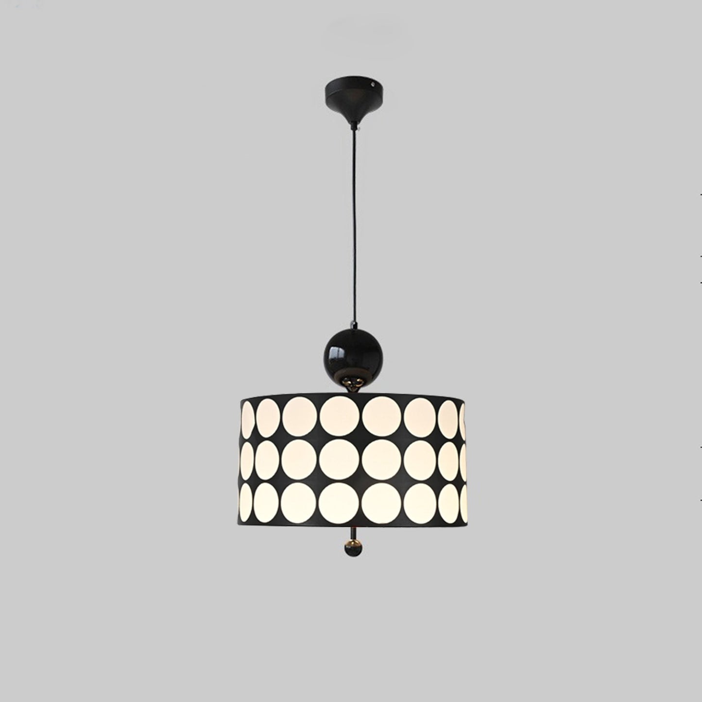 Contemporary Retro Drum Checkerboard Leather Lampshade 3-Light Pendant Light For Dining Room