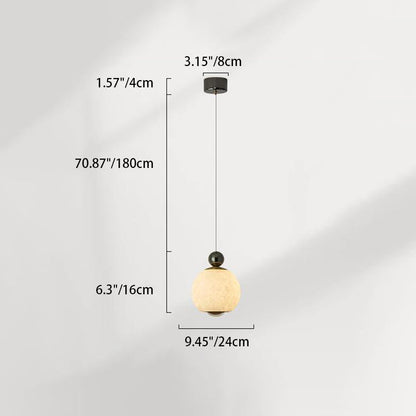 مصباح LED معلق كروي معاصر من الألومنيوم والرخام لغرفة المعيشة 
