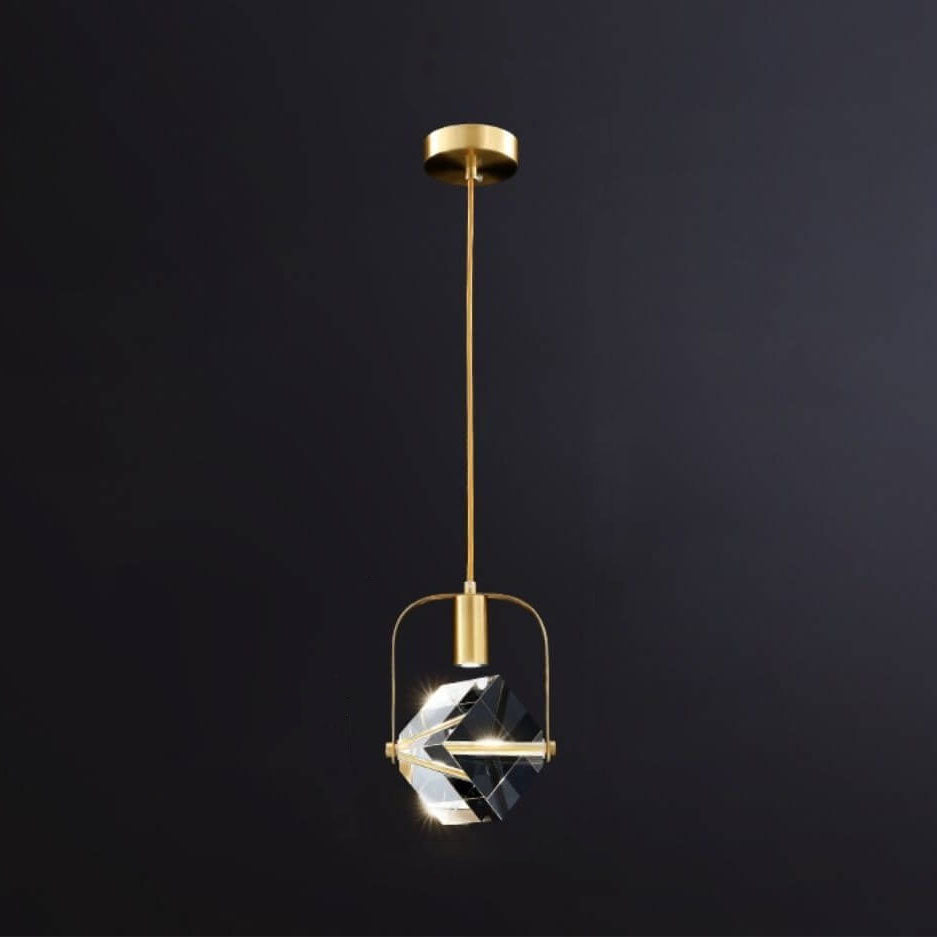 Modern Simplicity Crystal Square 1-Light Pendant Light For Bedroom
