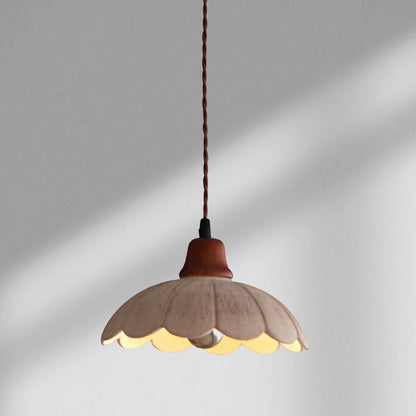 Modern Vintage Ceramic Solid Wood 1-Light Pendant Light