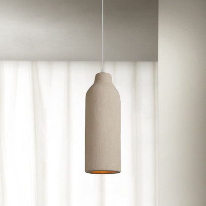 Modern Minimalist Pure Grey Geometric Shape 1-Light Pendant Light