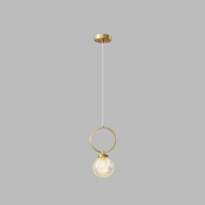 Nordic Light Luxury Simple Glass Ball 1-Light Pendant Light