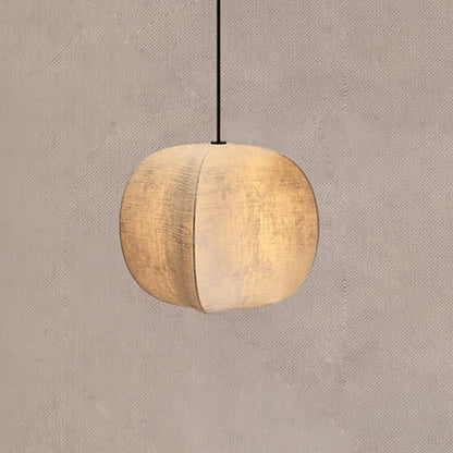 Traditional Japanese Zen Anti-silk Lantern Shape 1-Light Pendant Light For Living Room