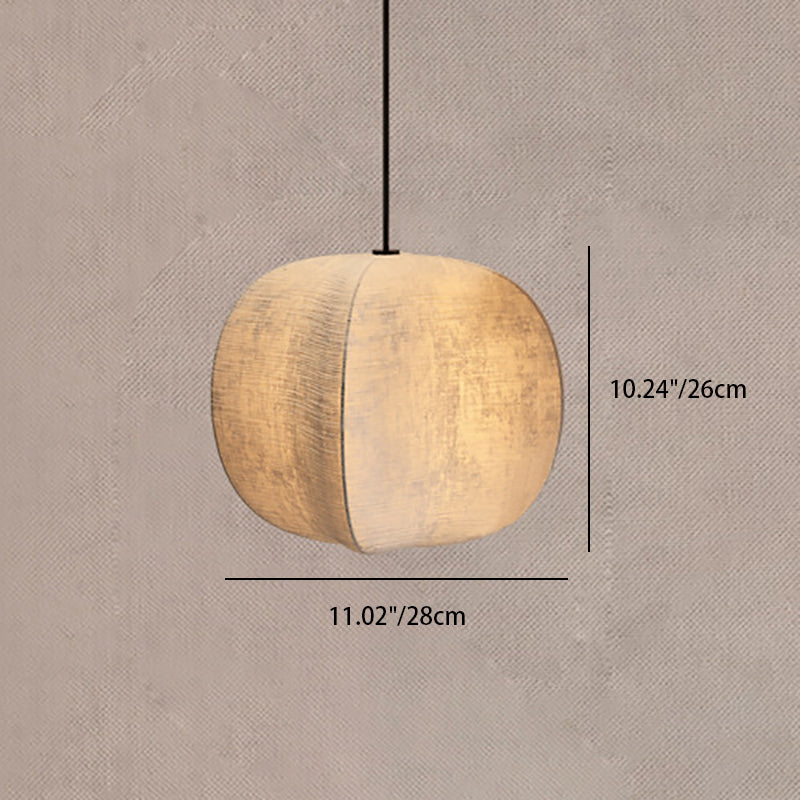 Traditional Japanese Zen Anti-silk Lantern Shape 1-Light Pendant Light For Living Room