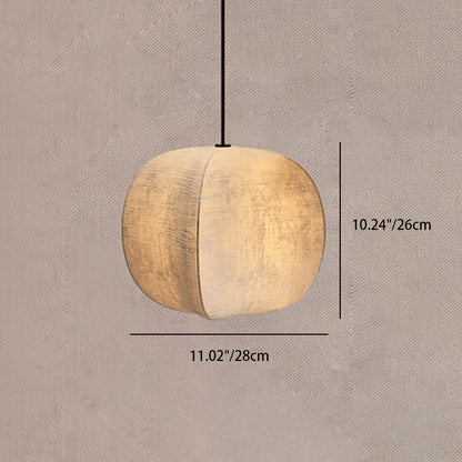 Traditional Japanese Zen Anti-silk Lantern Shape 1-Light Pendant Light For Living Room