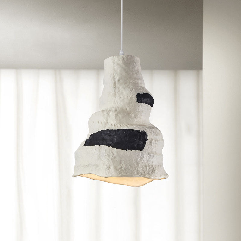 Japanese Wabi-sabi Pure White 1-Light Pendant Light